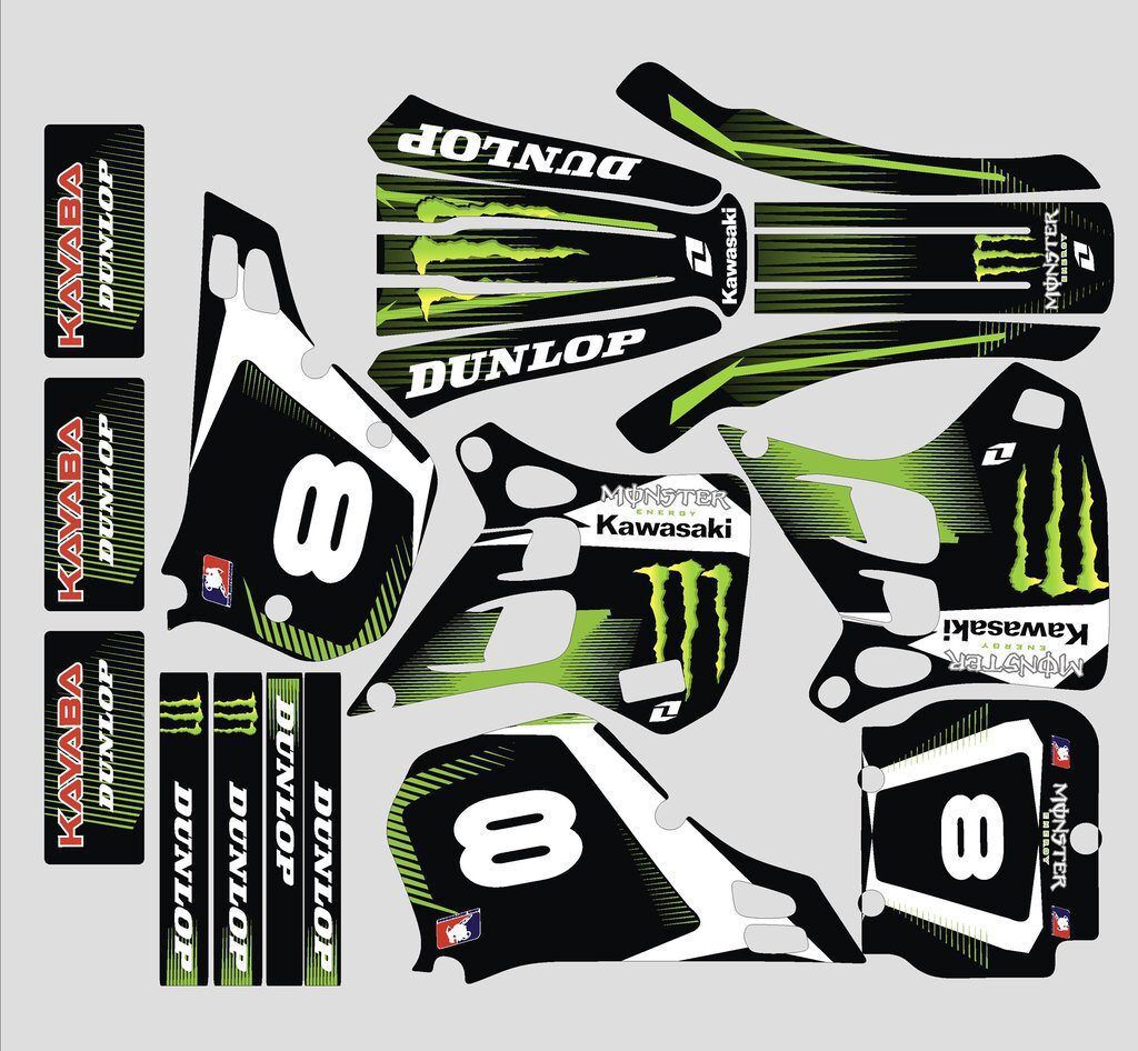 Kit Deco Kawasaki Kx 125 1990 1991 Monster