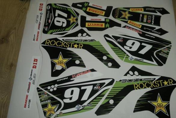 Kit Deco Kawasaki Kxf 250 2006 2008 Green Rockstar