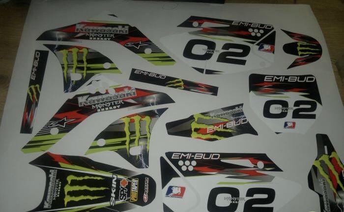 Kit Deco Kawasaki Kxf 250 2006 2008 Red Monster