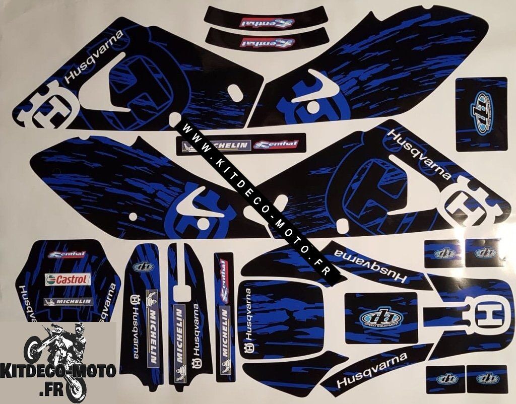Kit DÉco Husqvarna Wr : Te : Sm : Cr : Tc 2000 2005 Blue