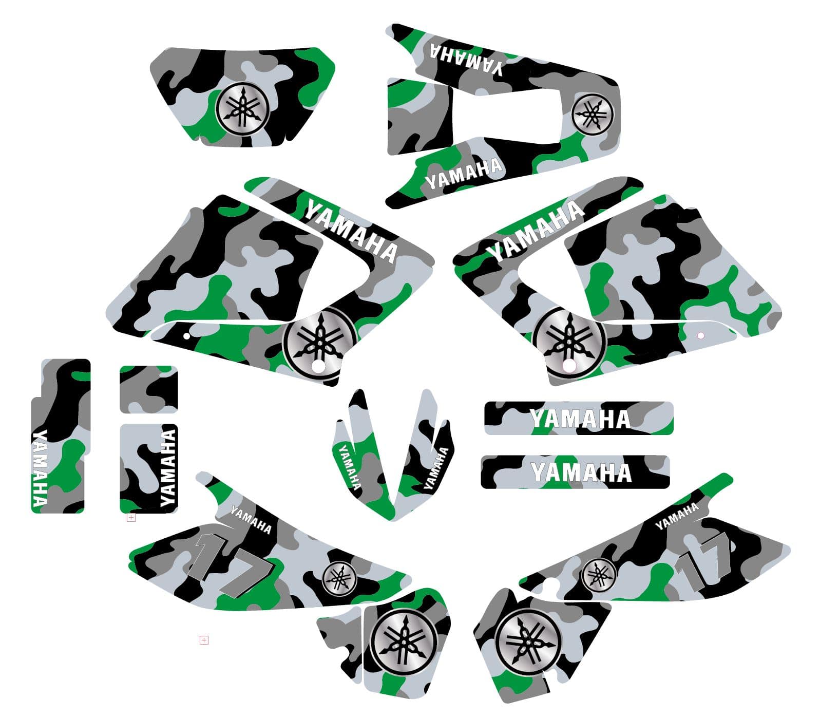 Kit Deco Moto 125 Dtr Dtx Camouflage Vert