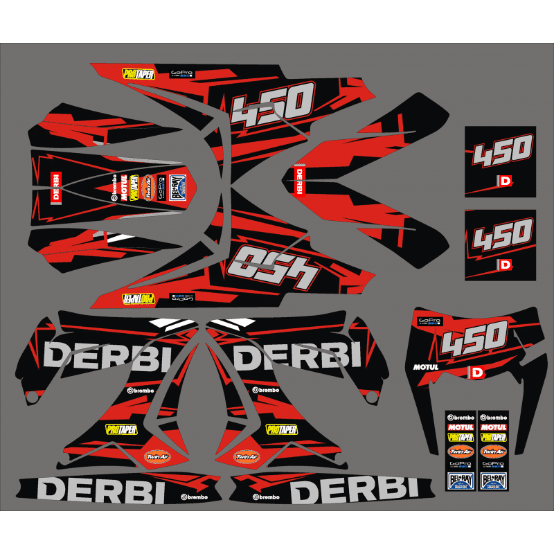 Kit Deco Derbi Carenage Tnt Red2