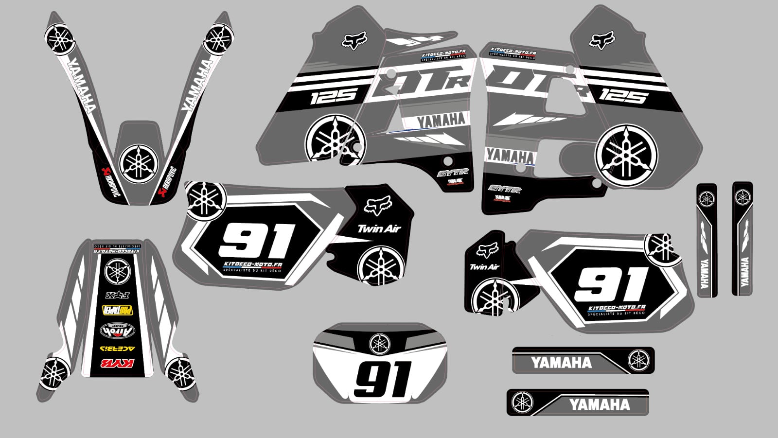 kit deco yamaha 125 dtr factory grey
