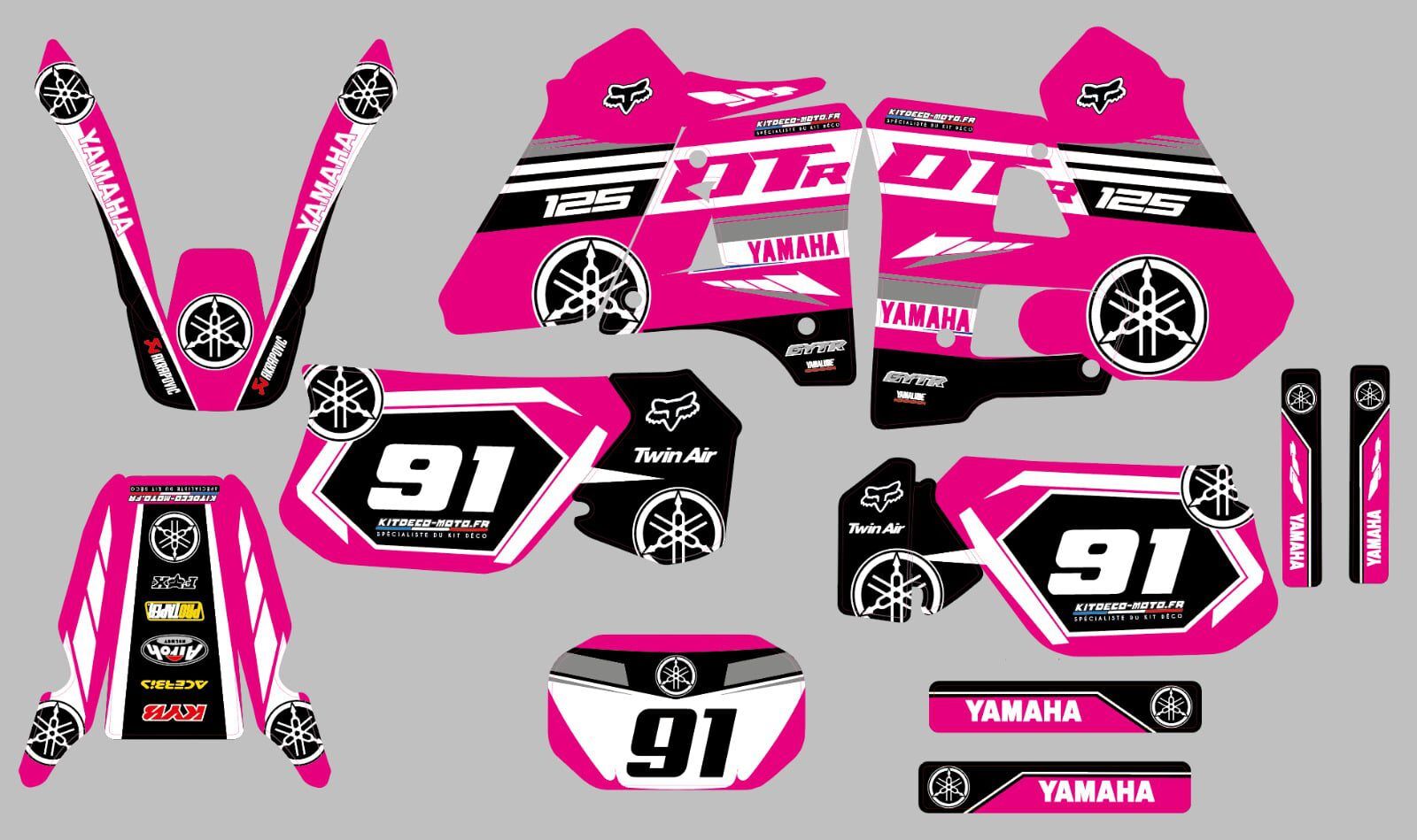 kit deco yamaha 125 dtr factory pink