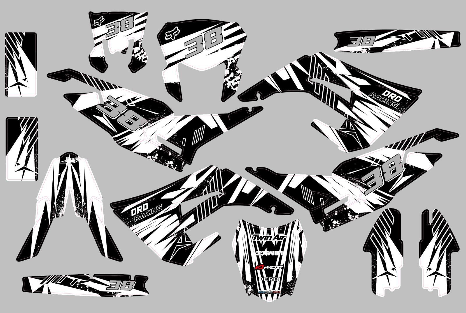 derbi 50 2018 2019 2020 white line