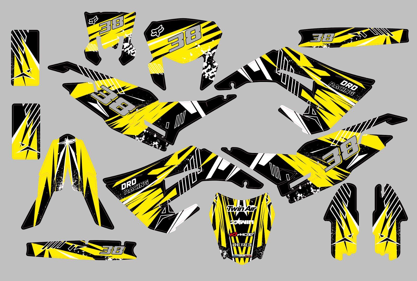 derbi 50 2018 2019 2020 yellow line