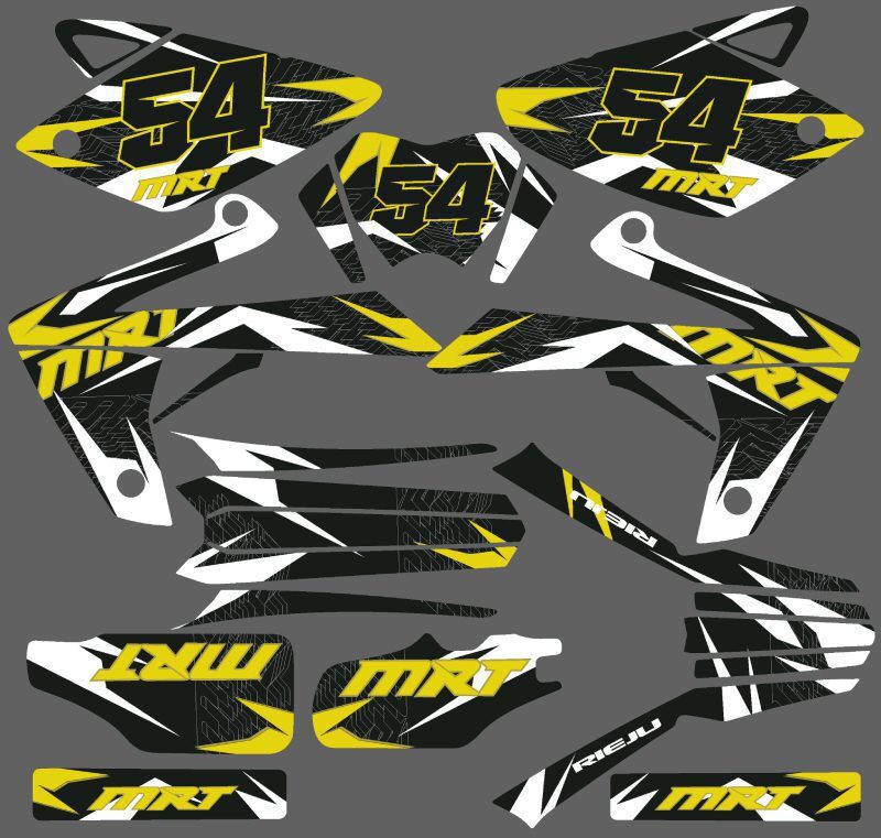 kit deco rieju 50 mrt jaune blanc