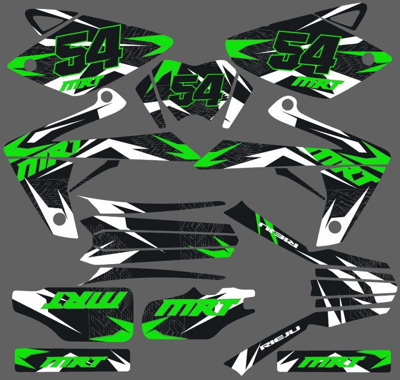 kit deco rieju 50 mrt vert blanc