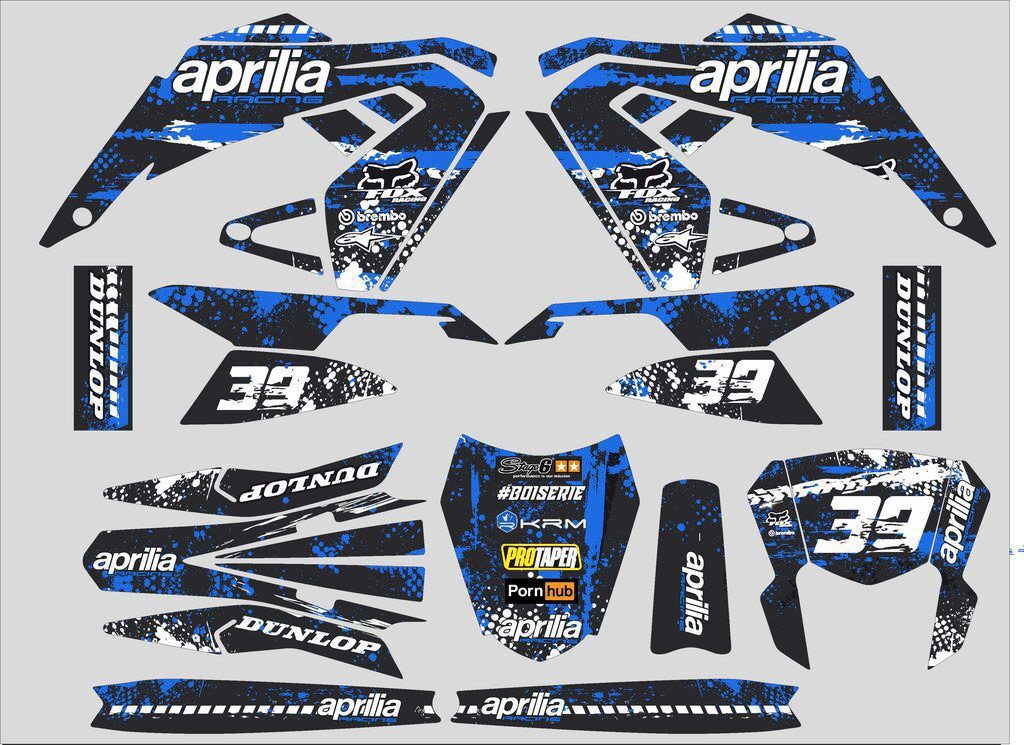 kit deco aprilia sx racing bleu