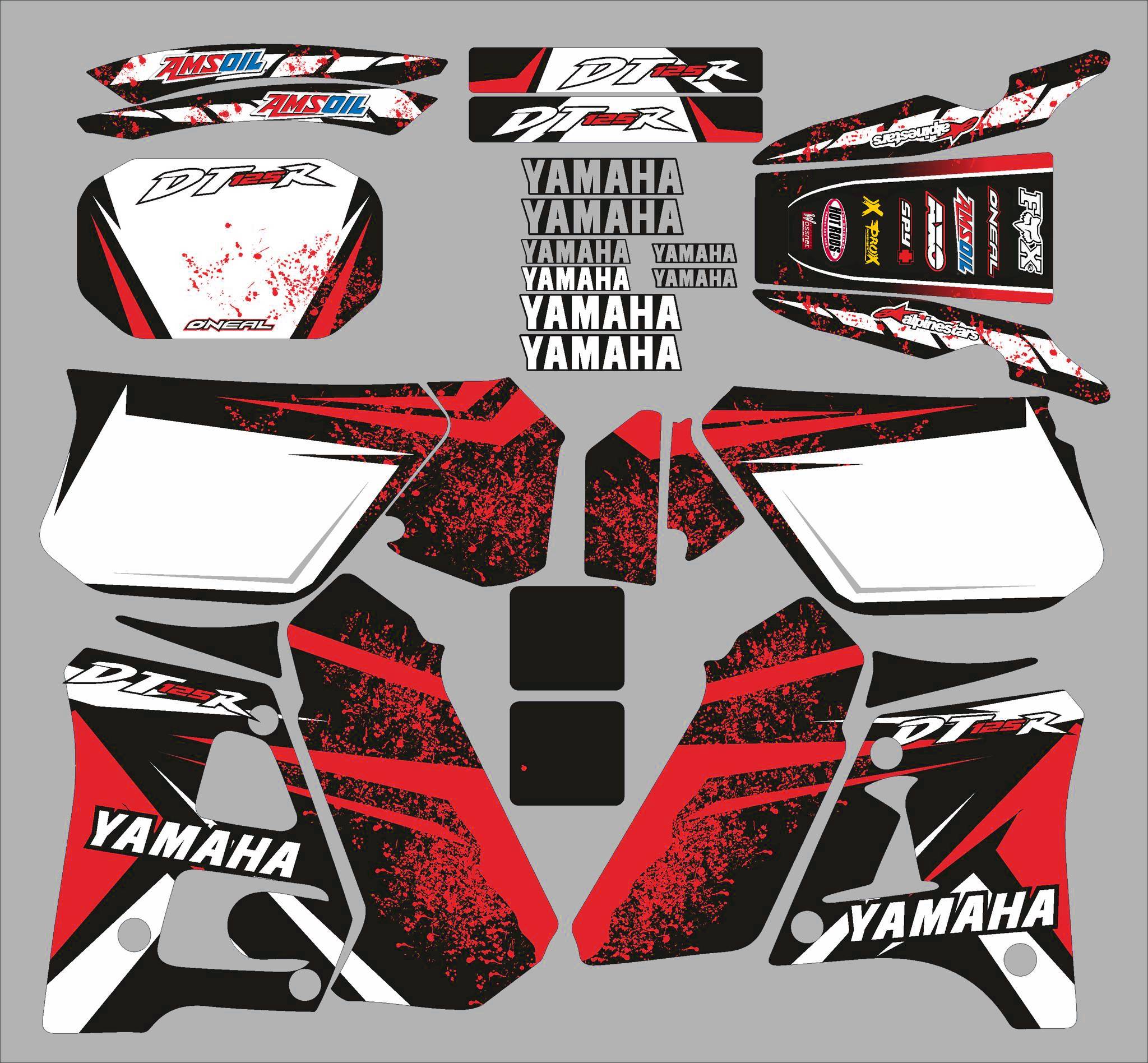 kit deco yamaha 125 dtr splash rouge