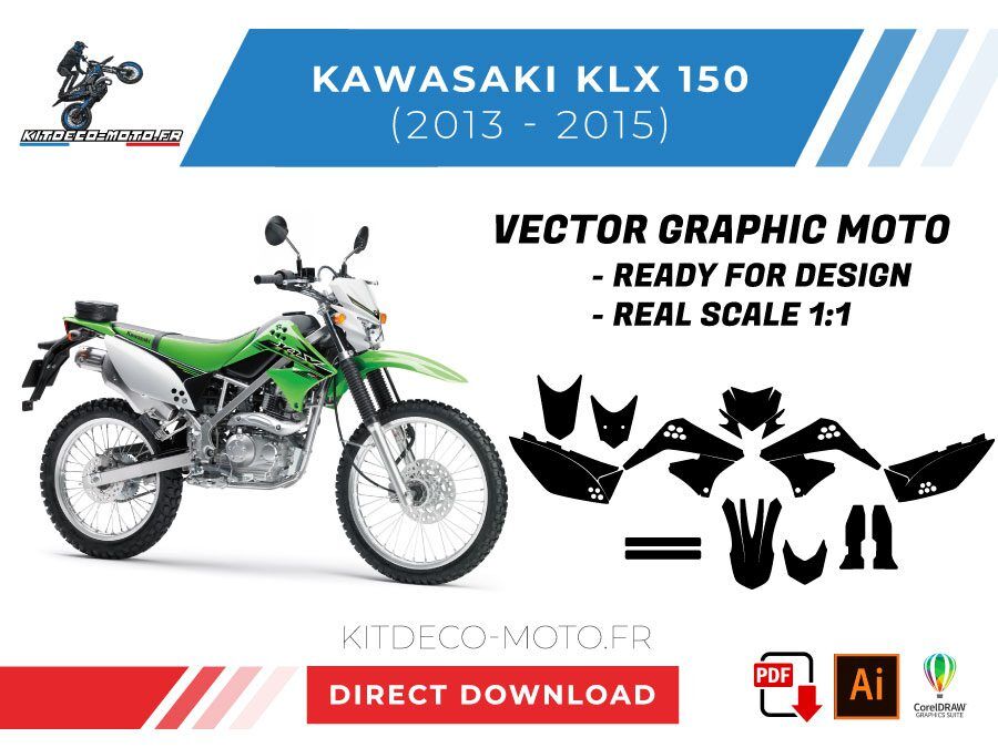 Template Kawasaki KLX 150 (2013-2015) Vector - Motorcycle