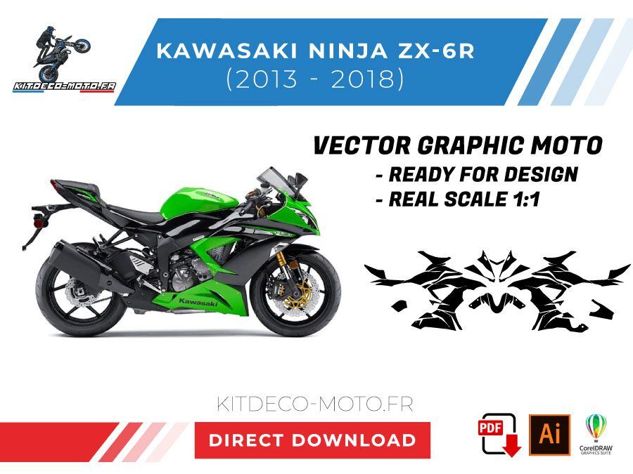 Template Kawasaki Ninja ZX-6R 636 (2013-2018) Vector