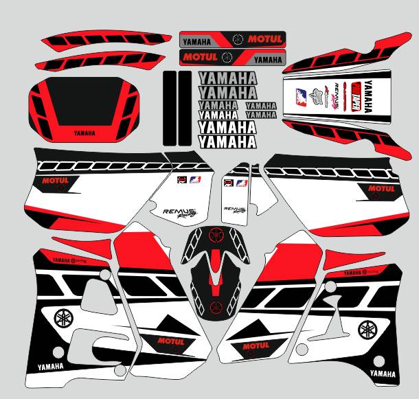 kit deco yamaha 125 dtr anniversaire rouge