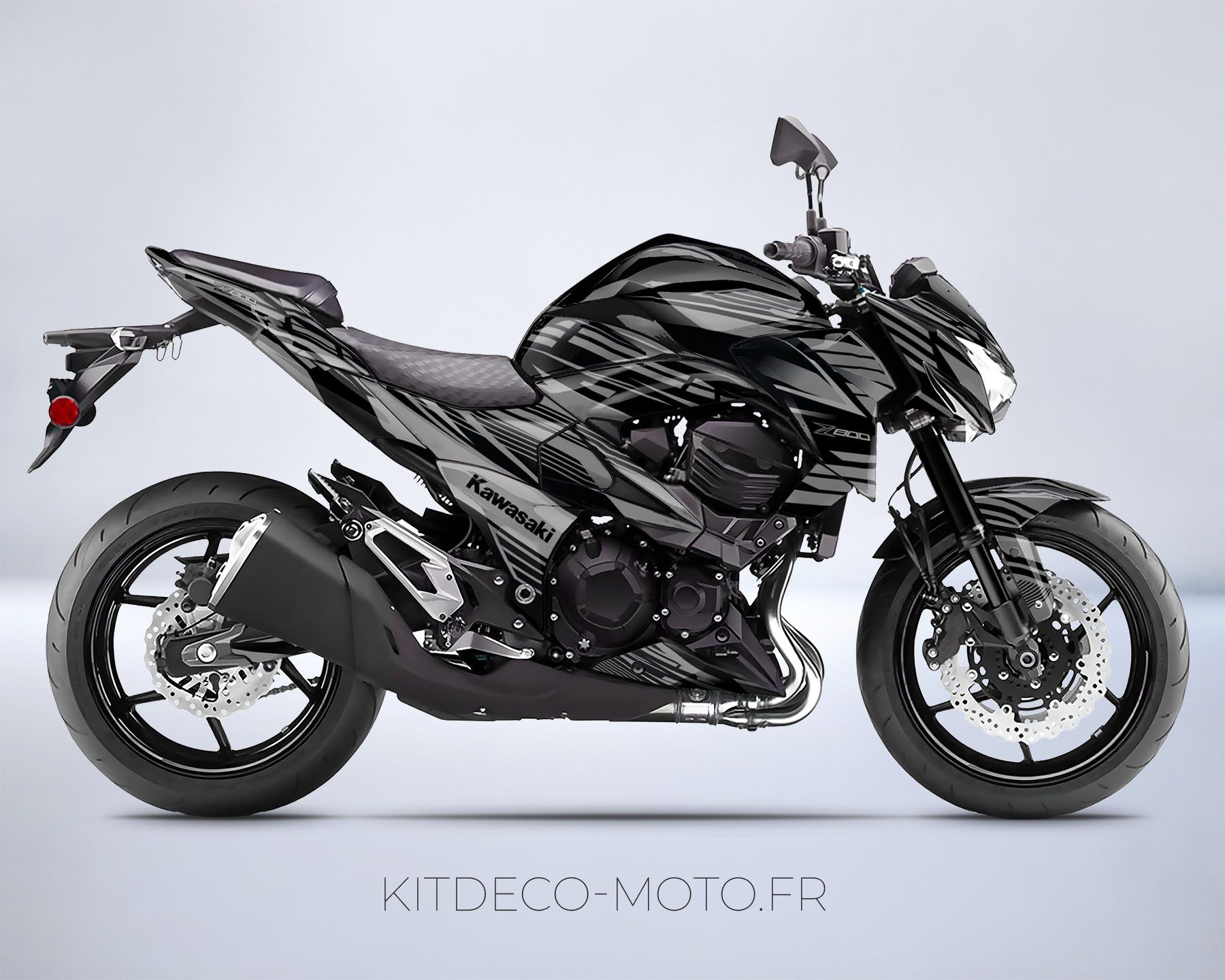 Kawasaki Z800 Graphic Kit - Dark Gray - Motorcycle Graphic