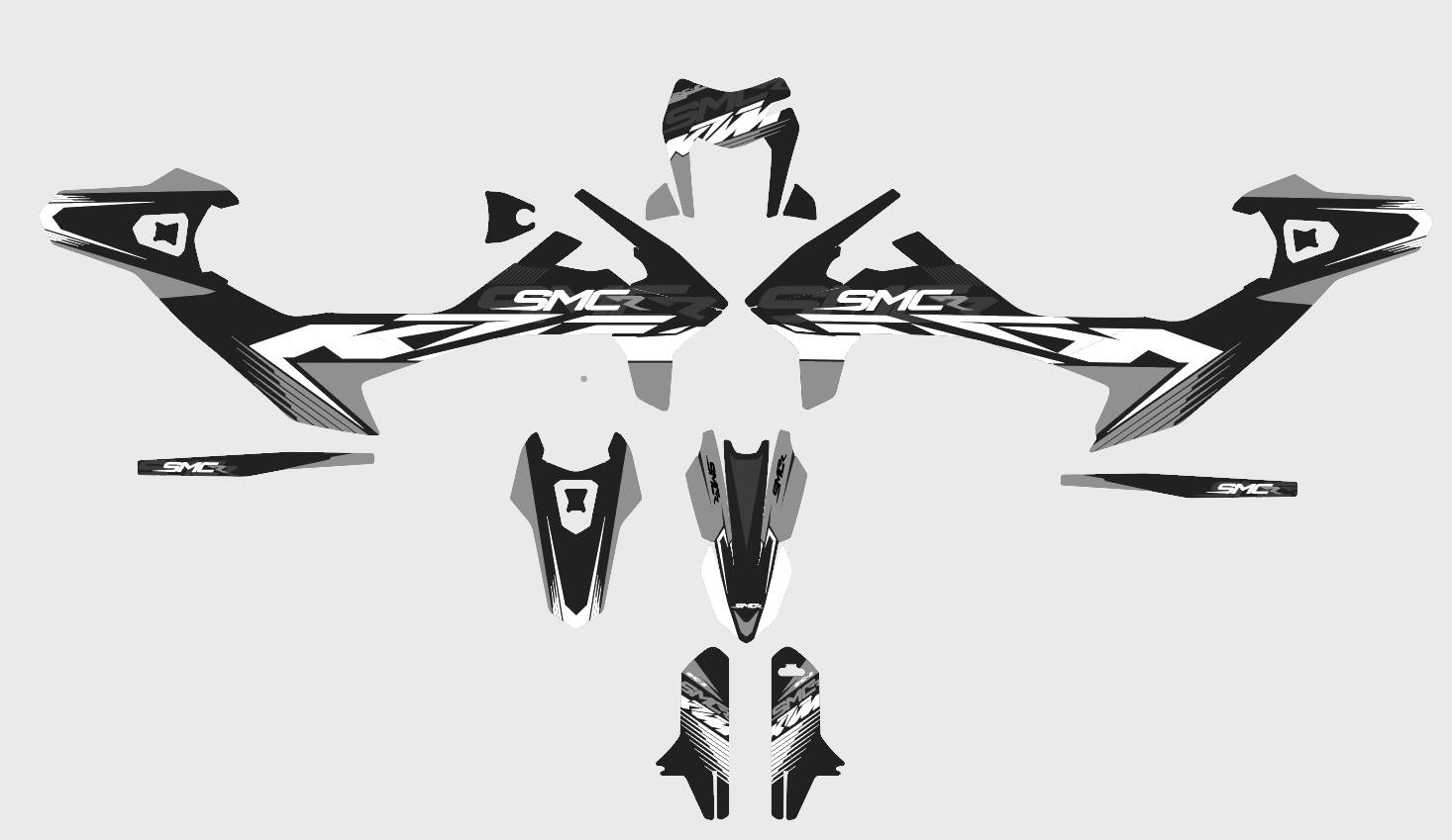kit deco ktm 690 smcr 2019 2022 factory gris