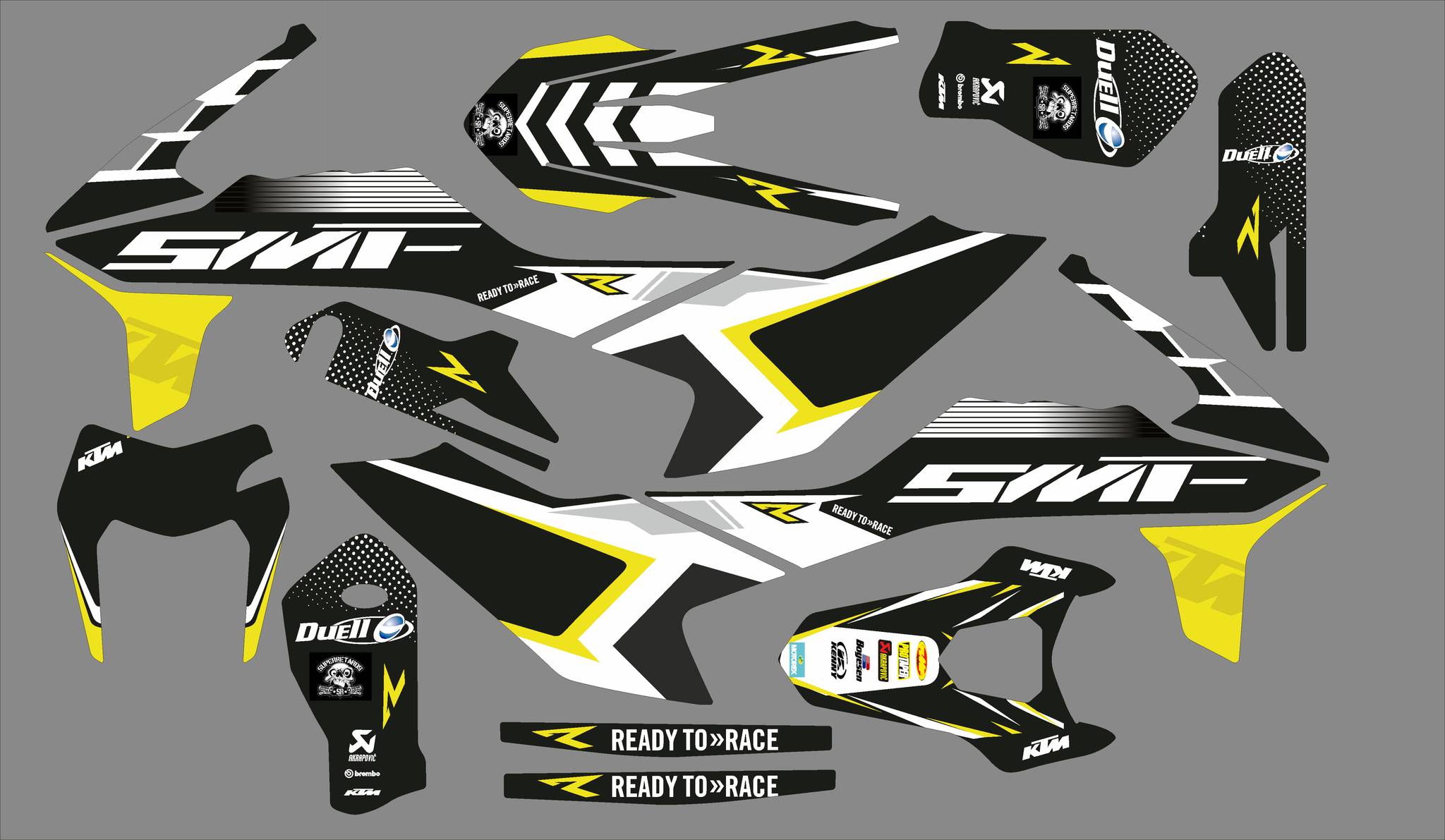 kit deco ktm 690 smcr smf jaune