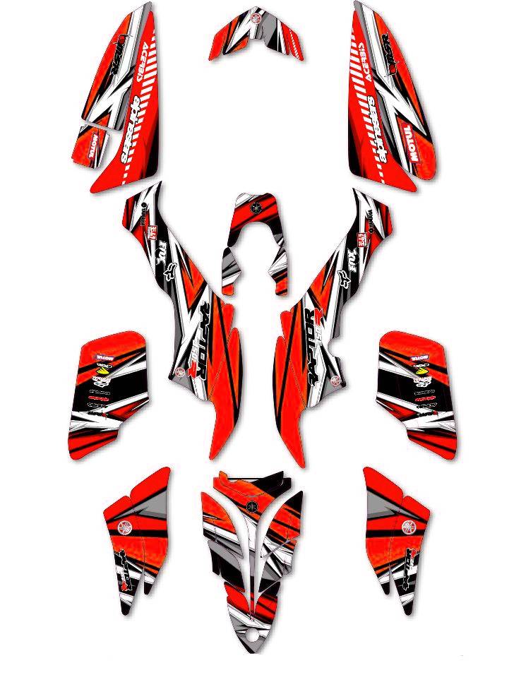 kit deco yamaha 350 raptor color rouge