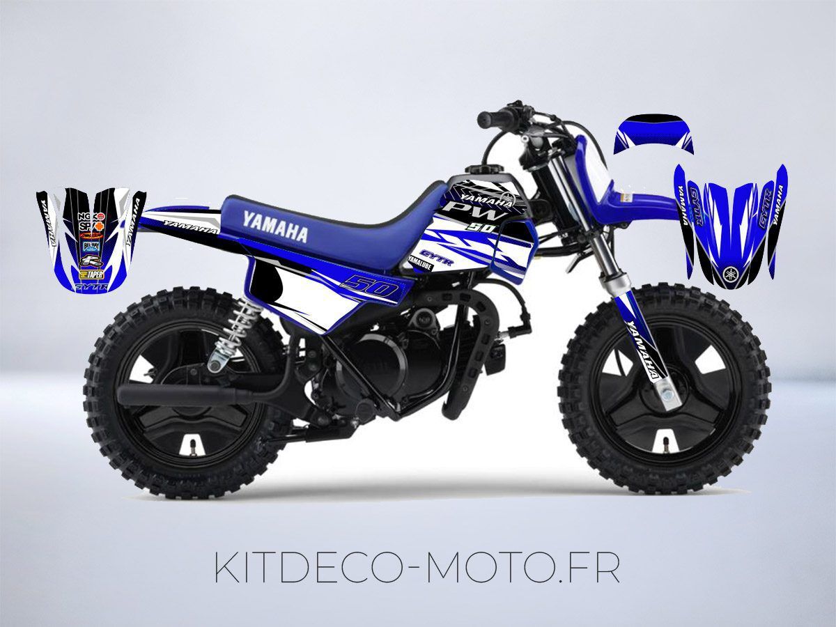 kit deco yamaha piwi pw 50 line bleu