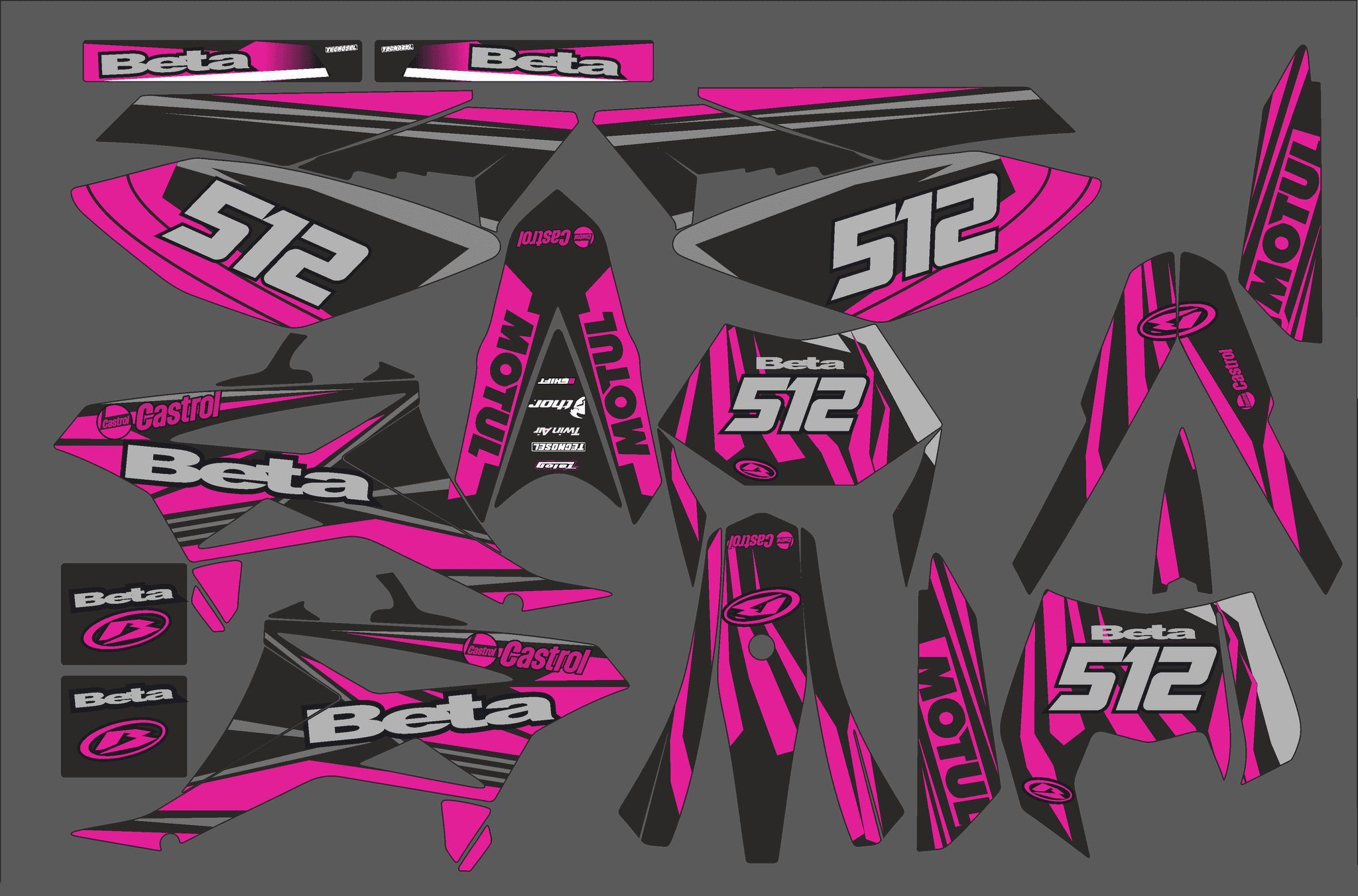 kit déco beta 50 – castrol rouge – 2011 2020