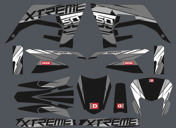 kit déco derbi 50 2018 2021 factory gris