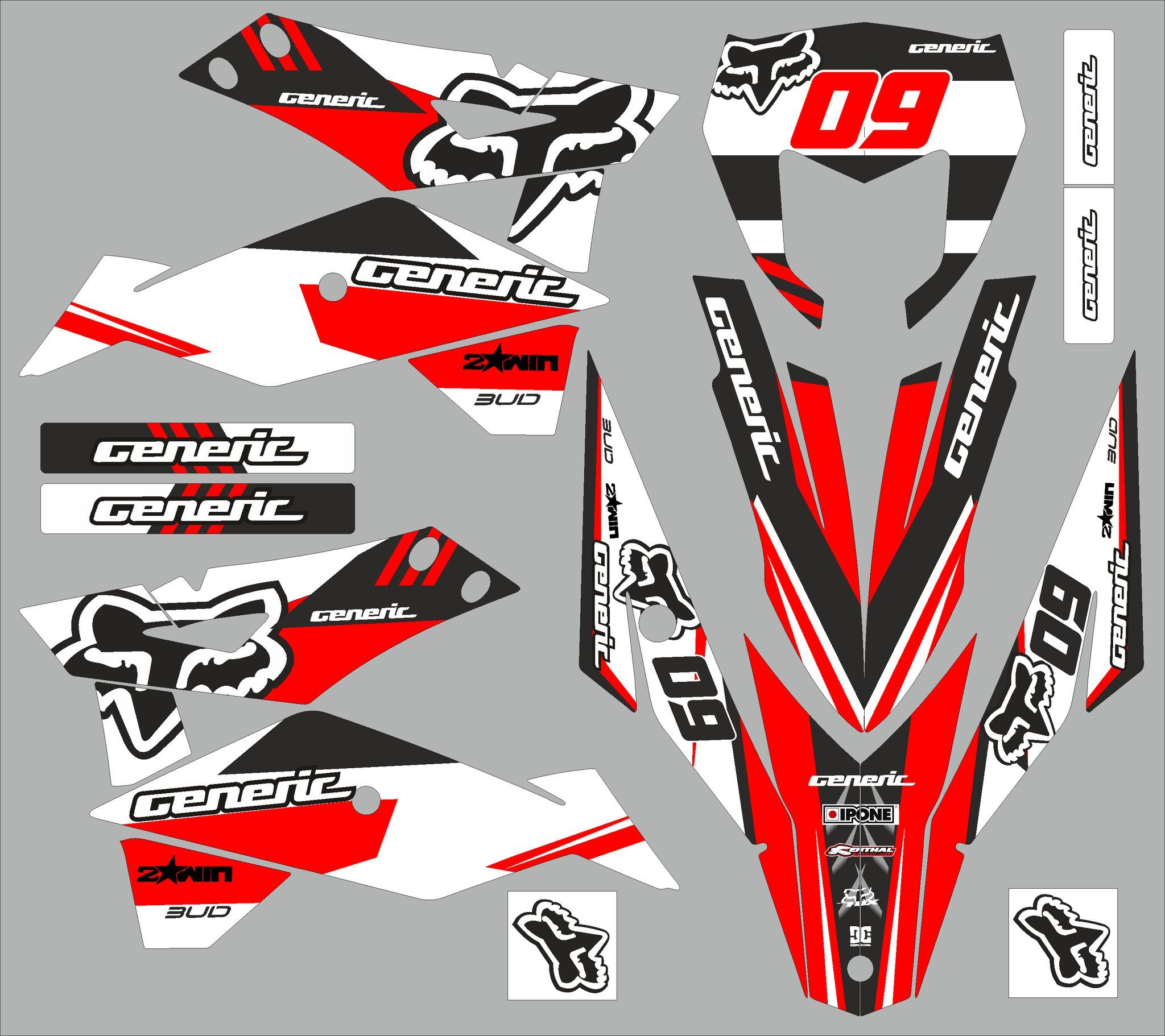 kit déco generic trigger 50 – fox rouge