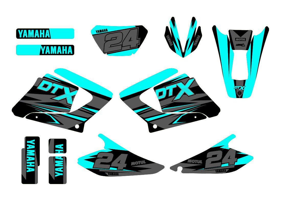 kit déco yamaha dt 125 – airline cyan