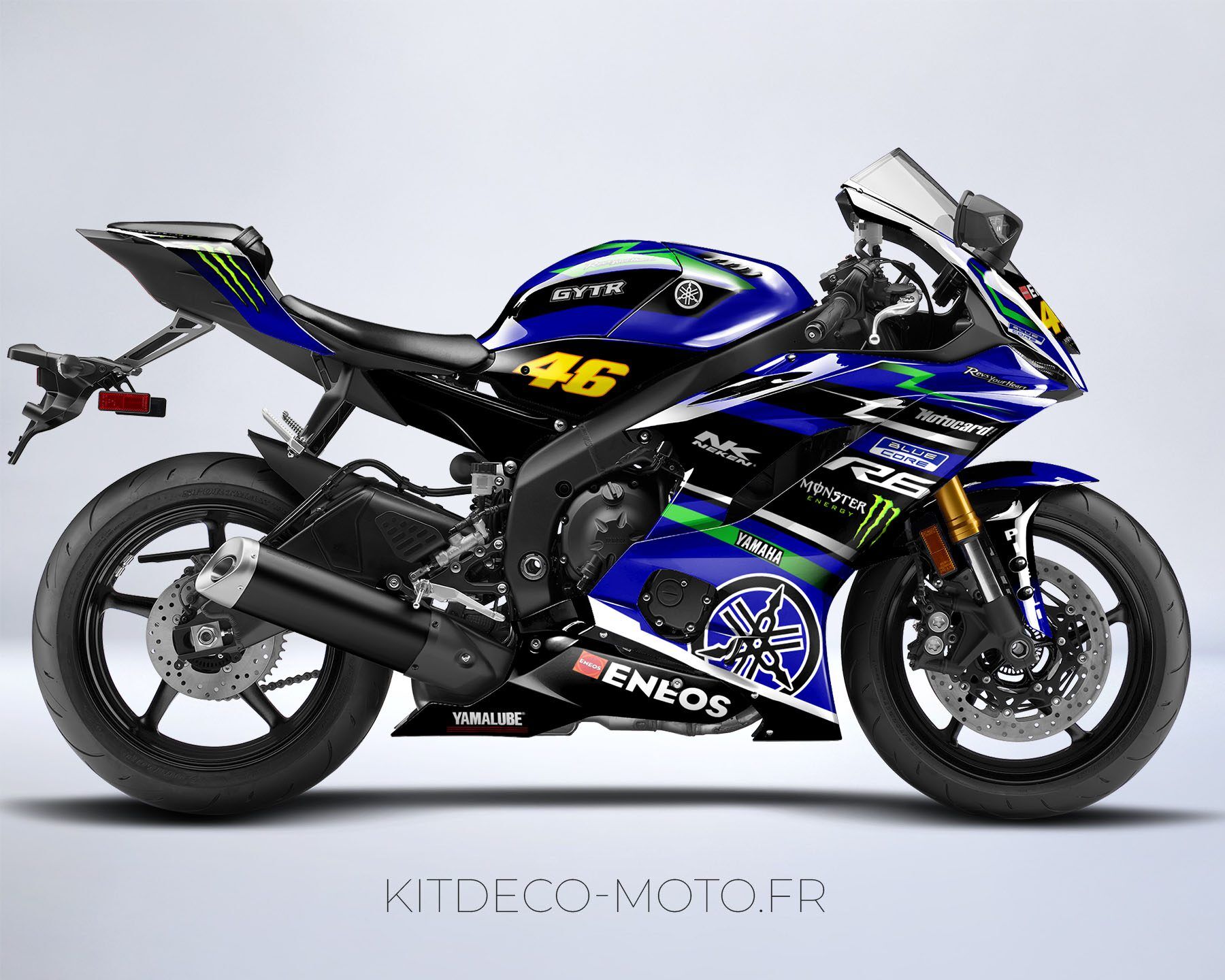 kit déco yamaha r6 monster bleu