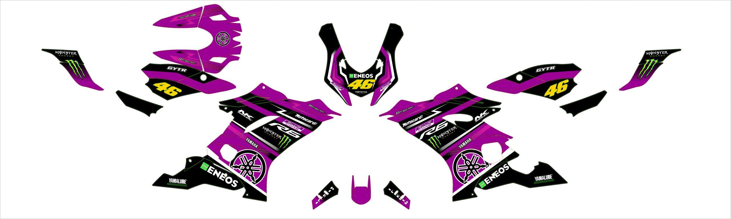 kit déco yamaha r6 monster rose