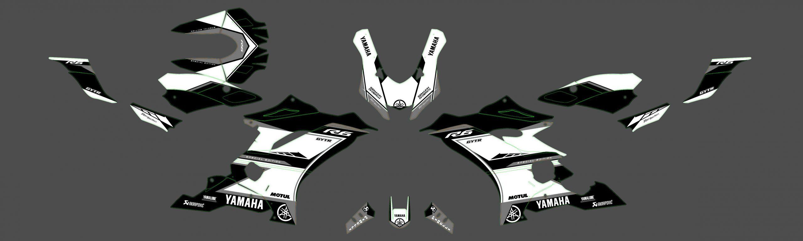 kit déco yamaha r6 racing gris