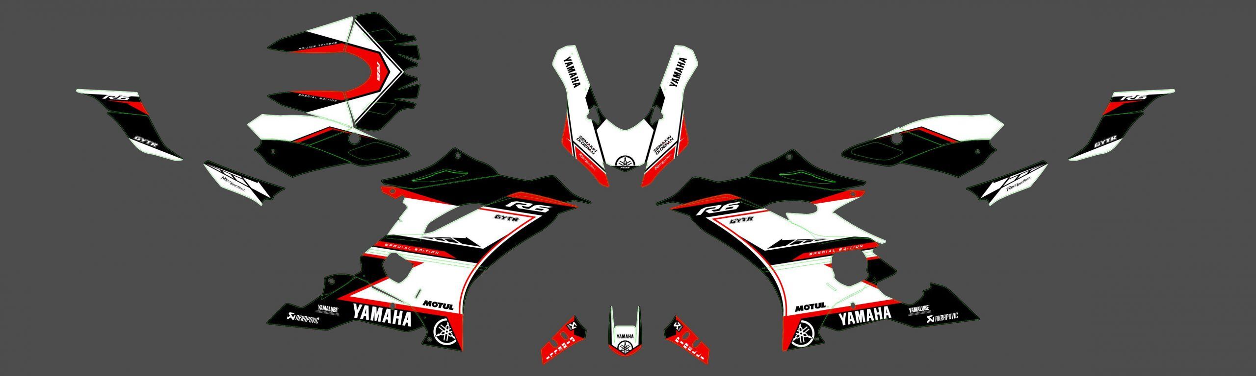 kit déco yamaha r6 racing rouge
