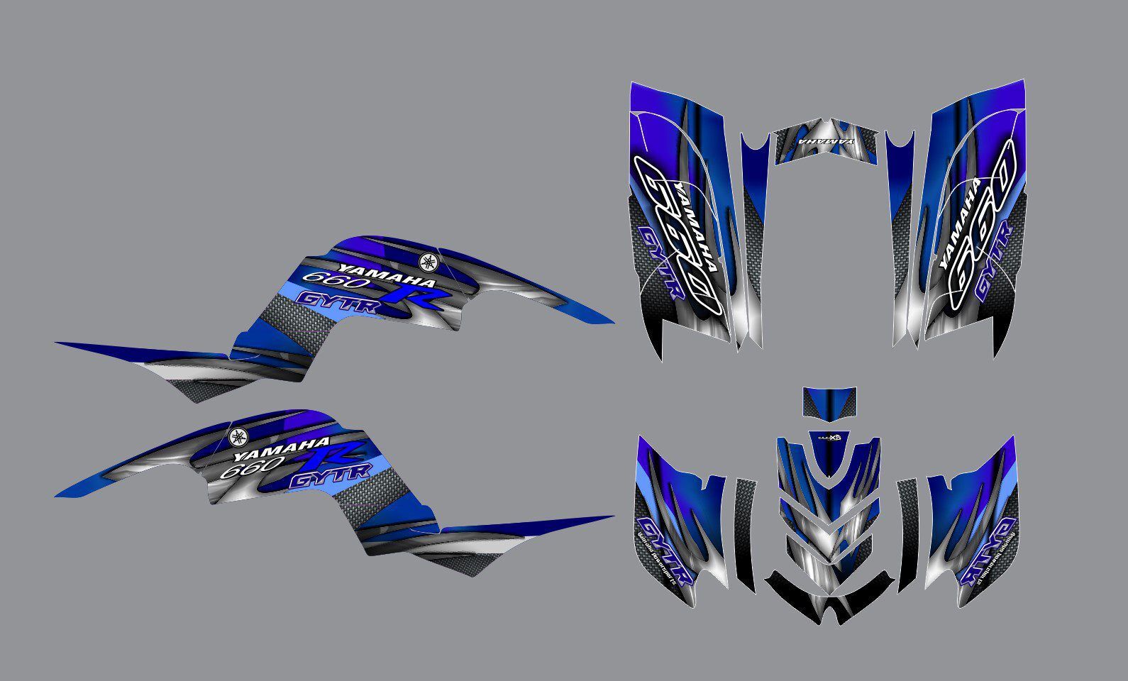 kit déco yamaha yfm 660 raptor spécial Édition bleu