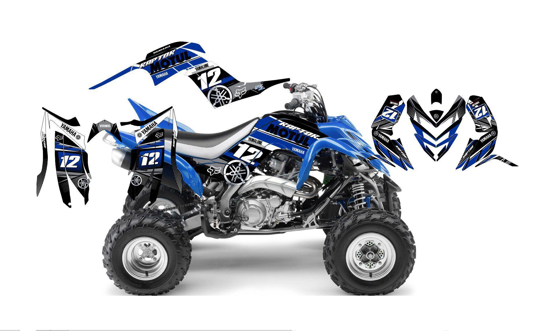 kit déco yamaha yfm 700 raptor motul bleu