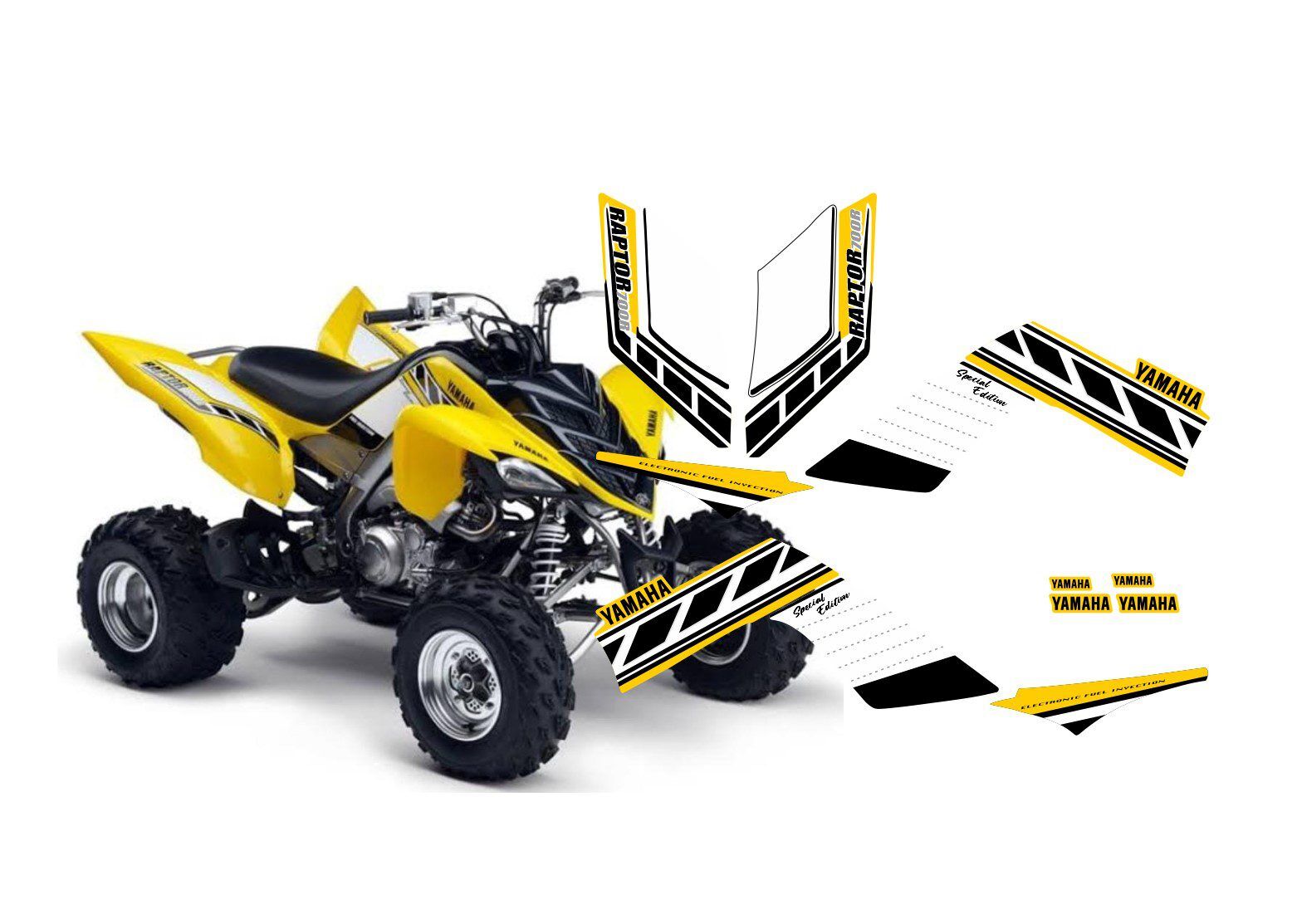 kit déco yamaha yfm 700 raptor spécial Édition jaune