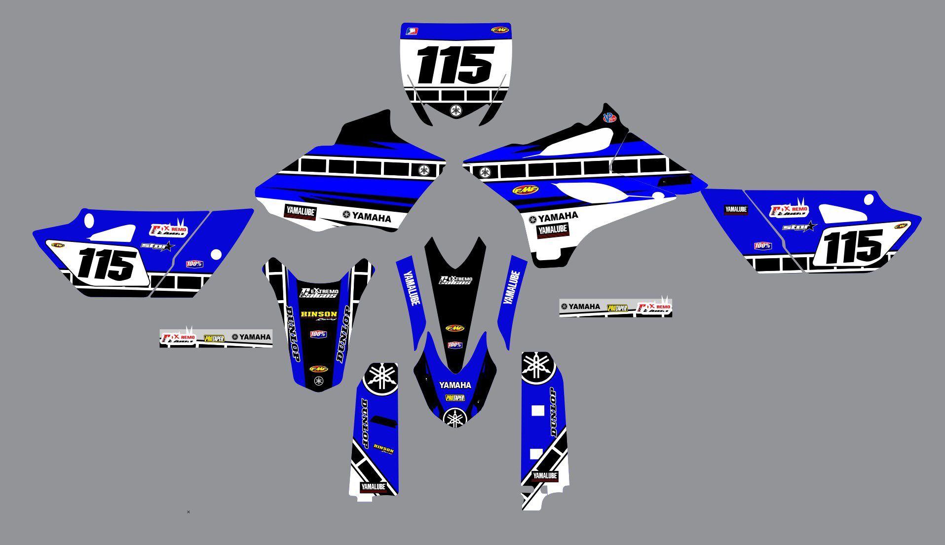 kit déco yamaha 85 yz anniversaire bleu