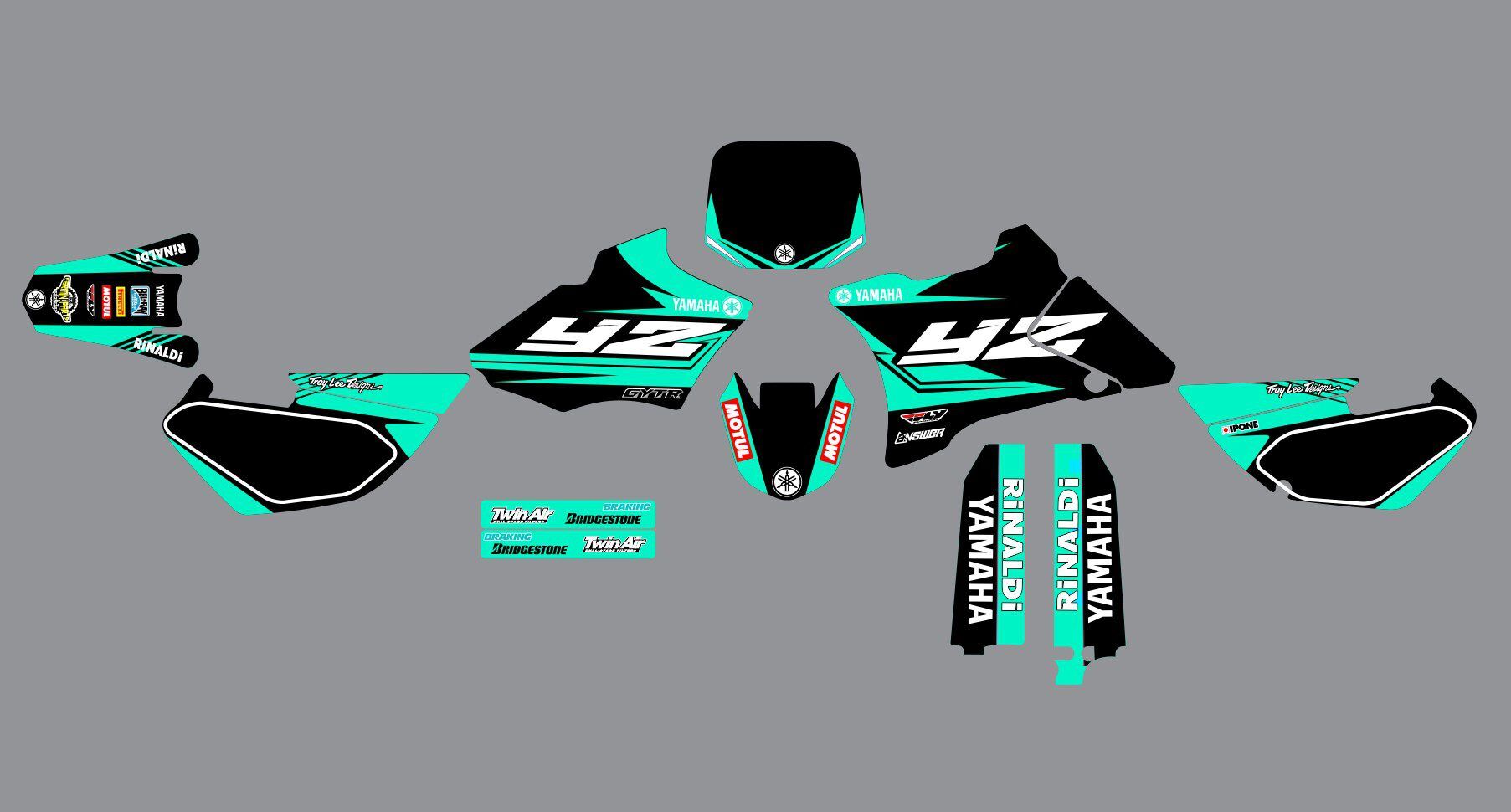 kit déco yamaha 85 yz factory cyan