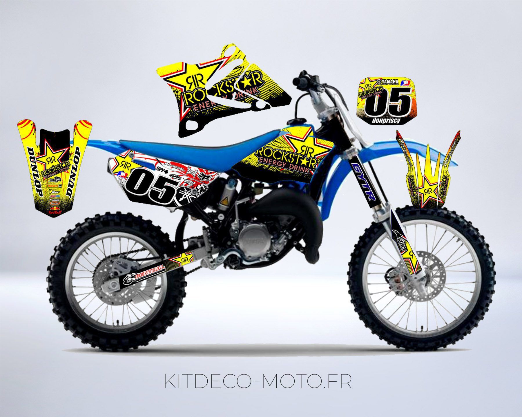 kit déco yamaha 85 yz rockstar jaune