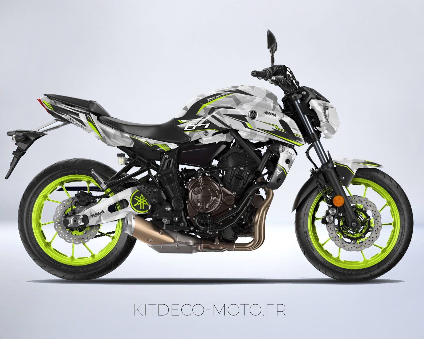 kit déco yamaha mt 07 camouflage jaune
