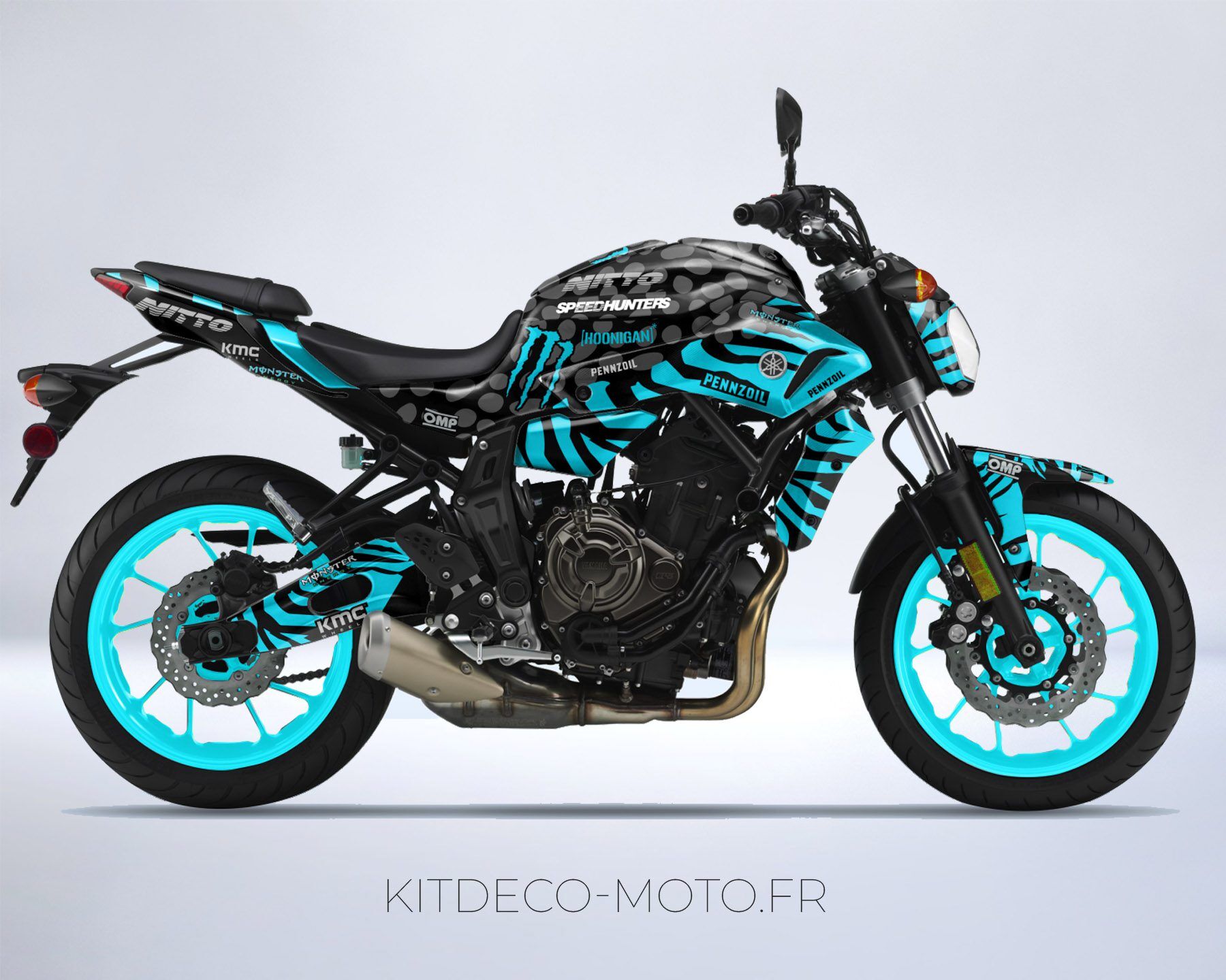 kit déco yamaha mt 07 tiger cyan