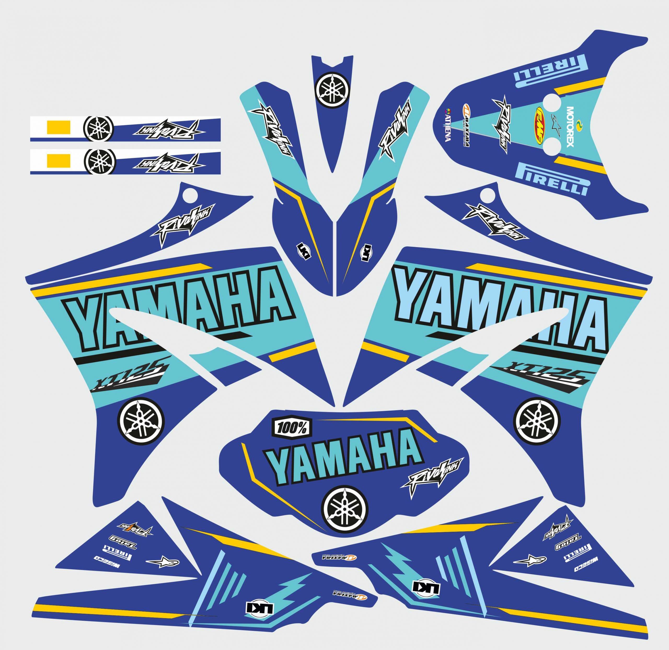 kit déco yamaha xt 125 – factory cyan