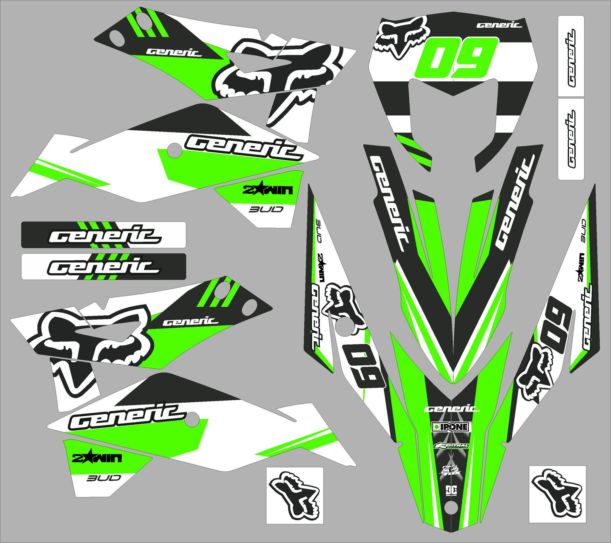 kit déco generic trigger 50 – fox vert