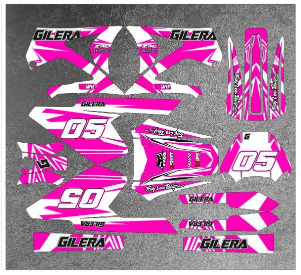 kit déco gilera rcr avant 2011 craft blanc / rose