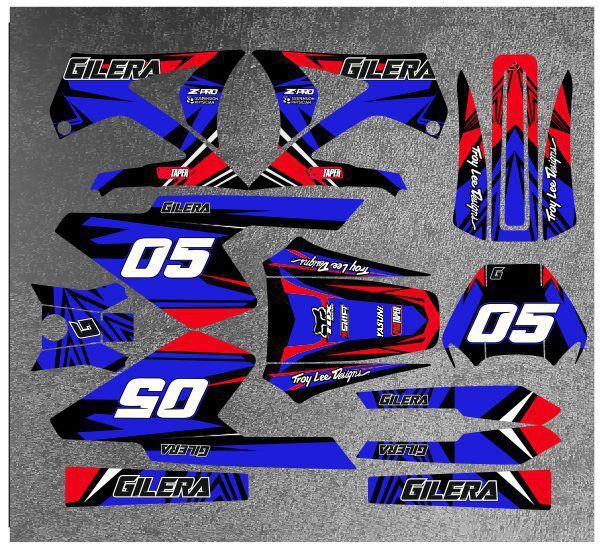 kit déco gilera rcr avant 2011 craft bleu / rouge