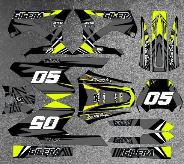 kit déco gilera rcr avant 2011 craft gris / jaune