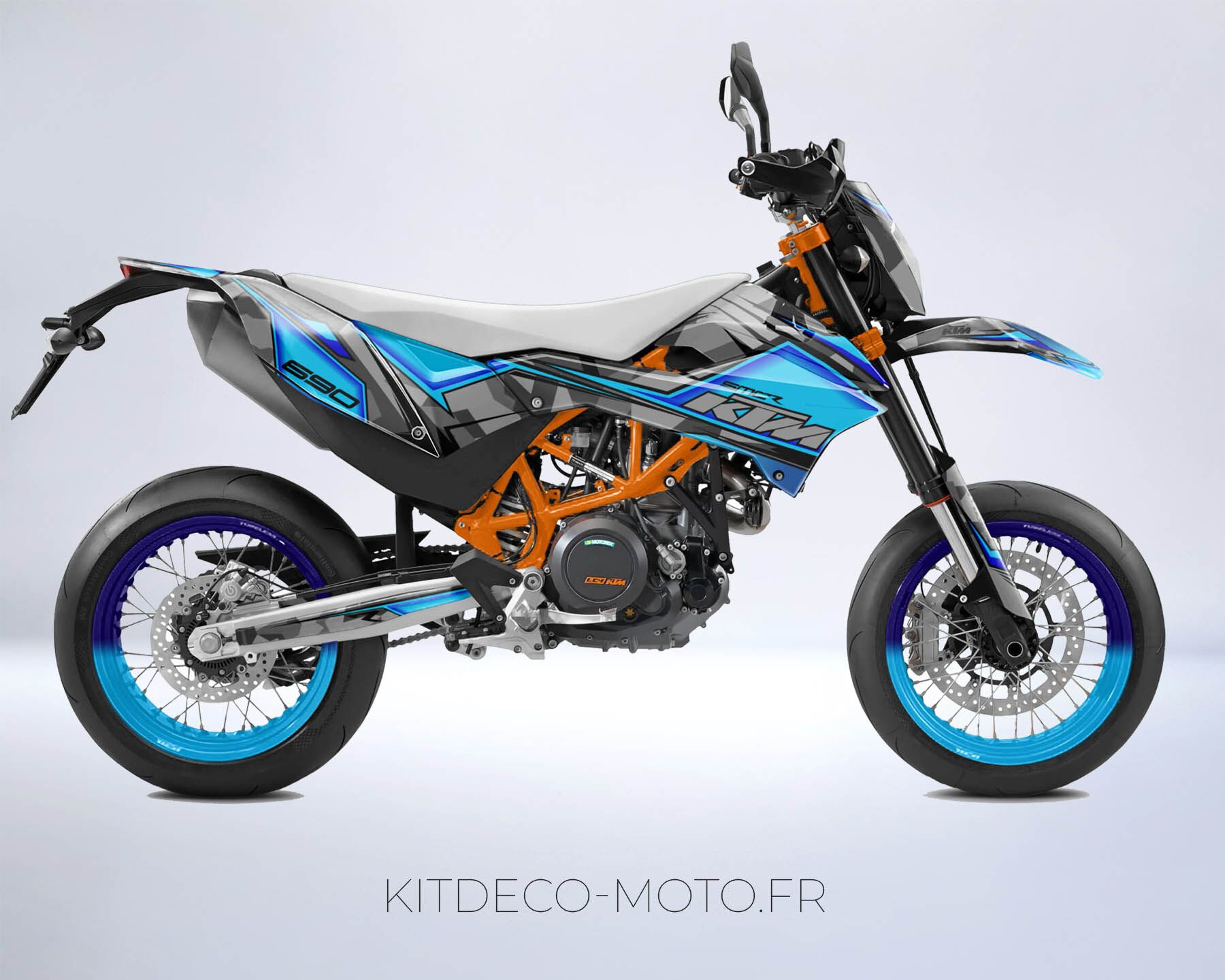 kit déco ktm 690 smcr (2012 2018) factory bleu