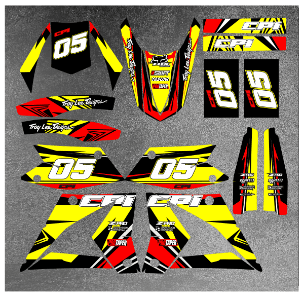 kit déco cpi 50 – craft jaune / rouge