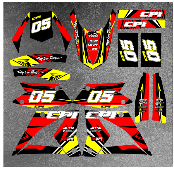 kit déco cpi 50 – craft rouge / jaune