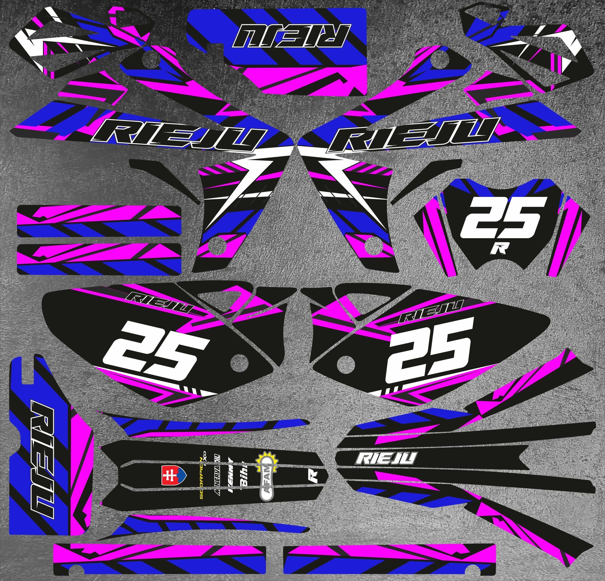 kit déco rieju 50 mrt karem bleu / rose