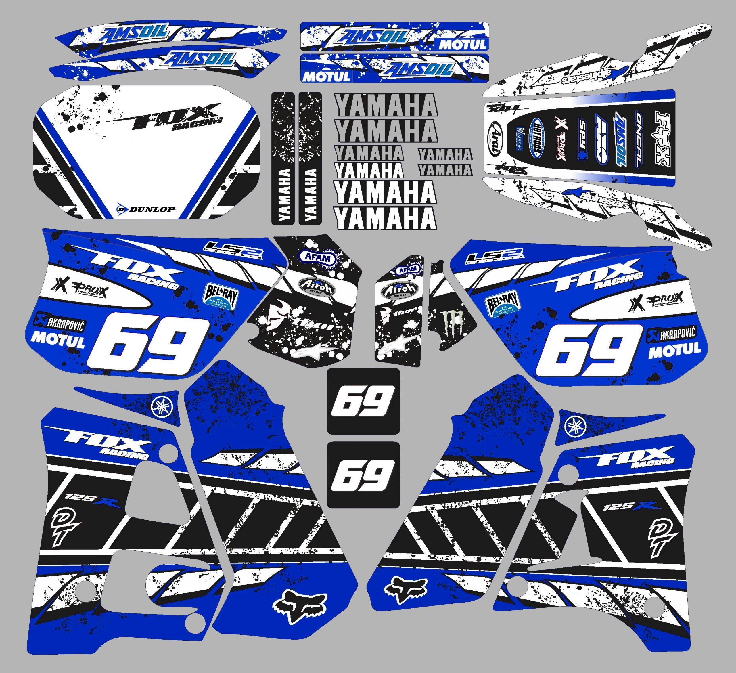 kit déco yamaha dt 125 – cyran bleu