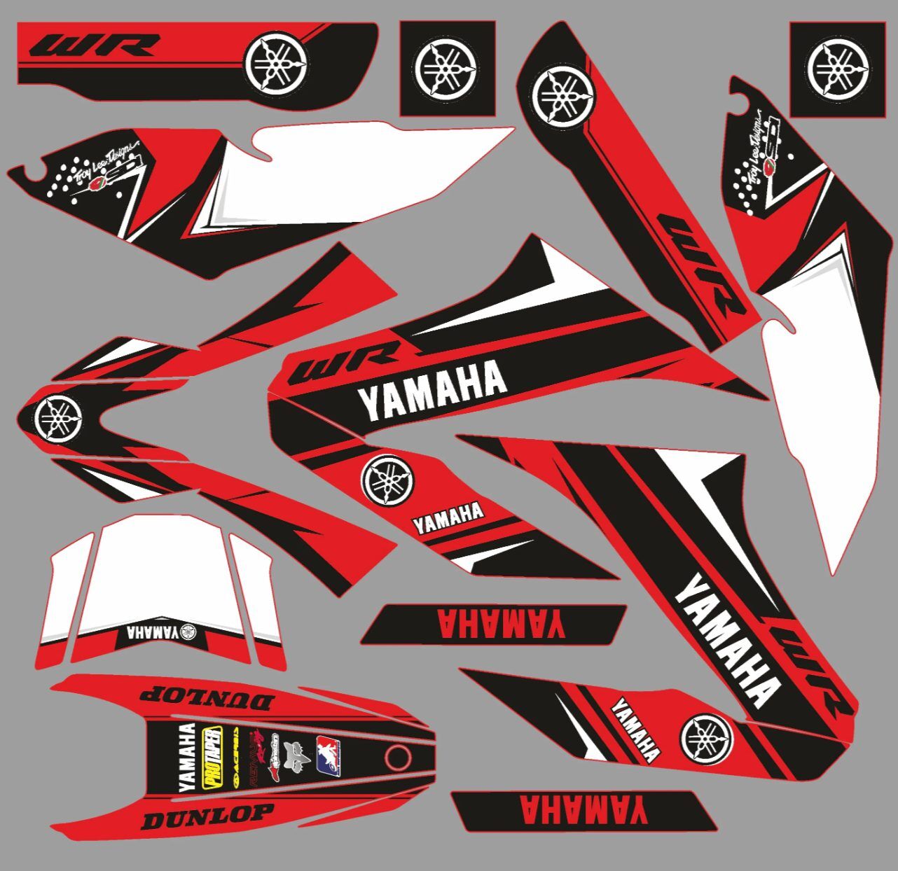 kit déco yamaha wr 125 factory rouge