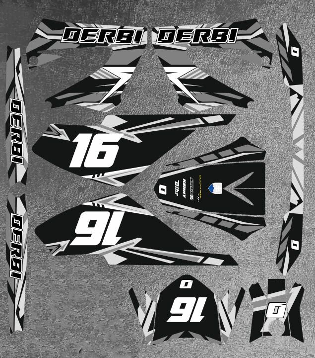 kit déco derbi 50 xtreme xrace carem blanc